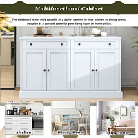 Kitchen Sideboard Storage Buffet Cabinet With 2 Drawers & 4 Doors Adjustable Shelves