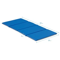 ECR4Kids Everyday Folding Rest Mat, 4-Section, 1in, Blue/Grey, 5-Pack