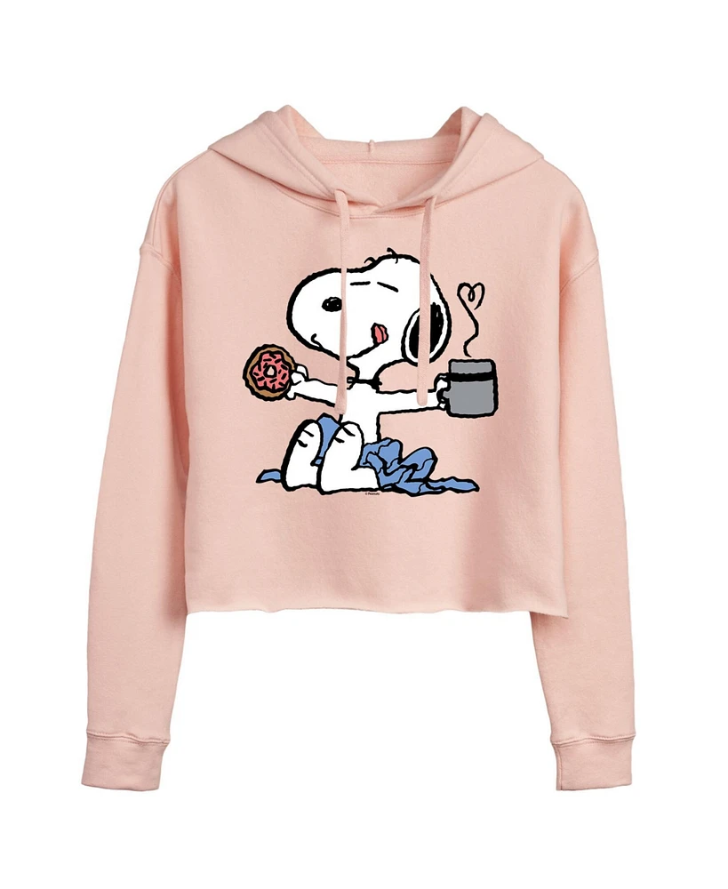 Hybrid Apparel Trendy Juniors Peanuts Snoopy Graphic Cropped Hoodie