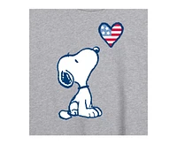 Hybrid Apparel Trendy Juniors Peanuts Snoopy HEart Graphic Oversized Tee
