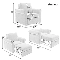 Convertible 3-in-1 Chair Bed for Adults