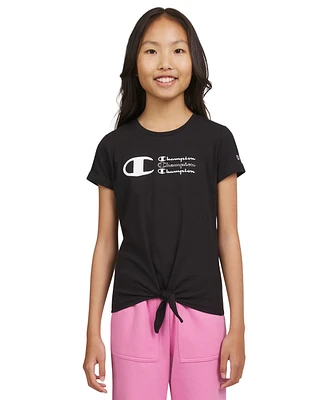 Champion Big Girls Tie-Front Logo T-Shirt