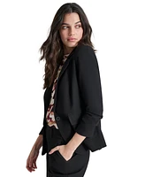 Dkny Petite Single-Button Ruched-Sleeve Blazer