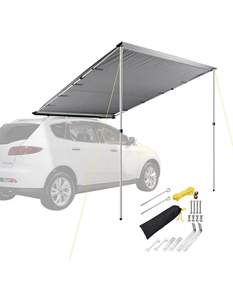 Yescom 8.2x8.2Ft Car Side Awning Suv Truck Vehicle Canopy UV50+ Rooftop Pull Out Tent Shade Shelter for Outdoor Camping