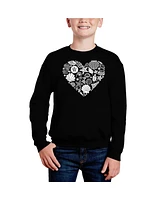 La Pop Art Boys Sea Shells Word Crewneck Sweatshirt