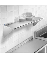 Gridmann 12" x 60" Nsf Stainless Steel Kitchen Wall Mount Shelf w/ Backsplash