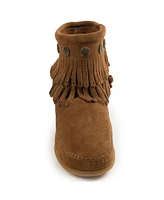Minnetonka Women's Double Fringe Side Zip Ankle Boots