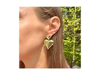 Rivka Friedman Polished Chunky Double Heart Drop Dangle Earrings