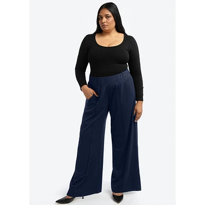 See Rose Go Women's Wide Leg Pant with Pintuck