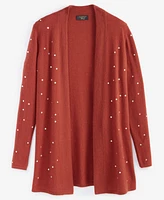 Charter Club Women's Embellished Long-Sleeve 100% Cashmere Duster, Regular & Petites, Created for Macy's