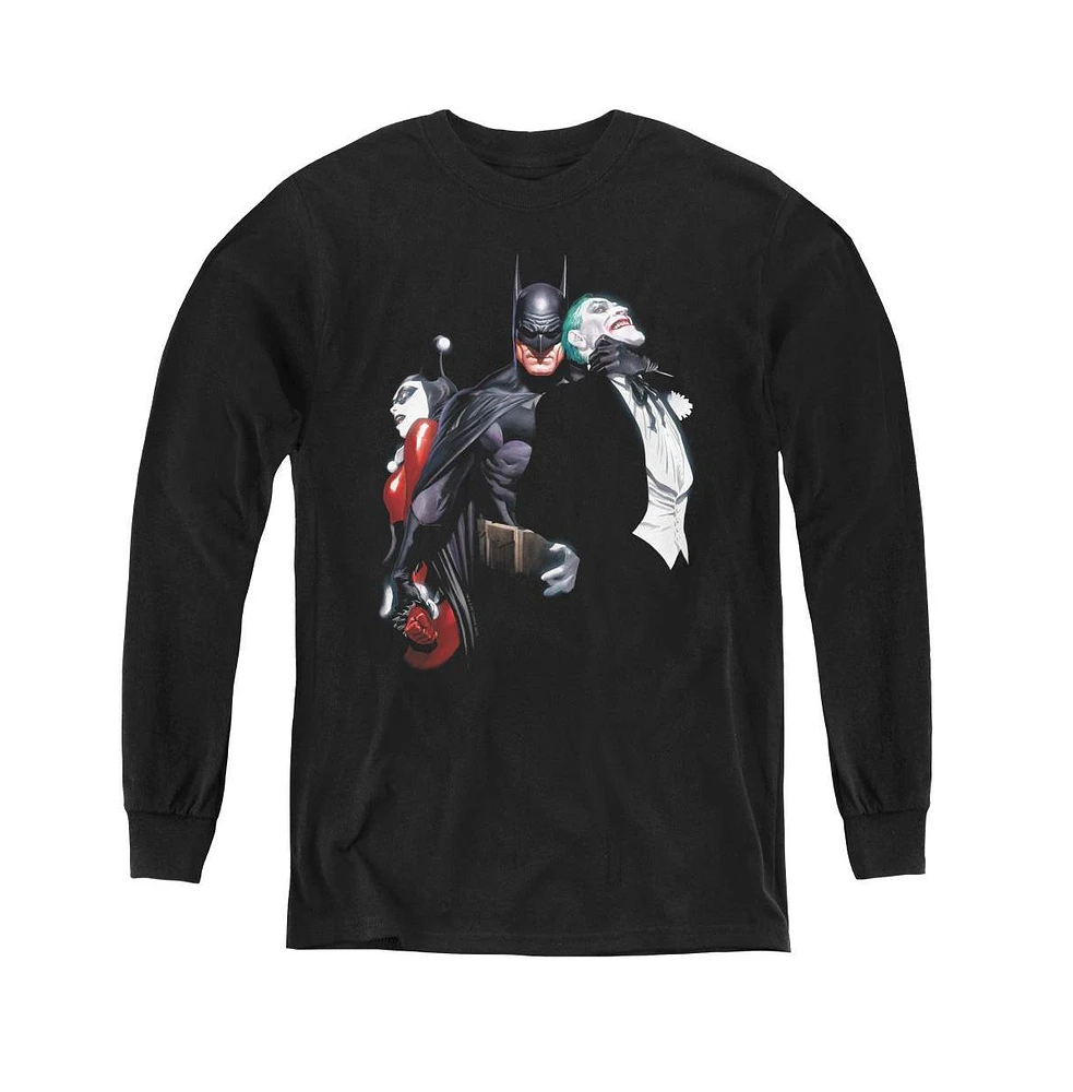 Batman Boys Youth Joker Harley Choke Long Sleeve Sweatshirts