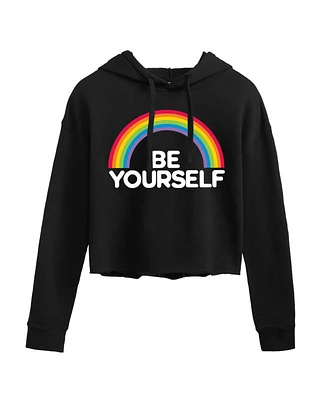 Hybrid Apparel Trendy Juniors Be Yourself Cropped Hoodie