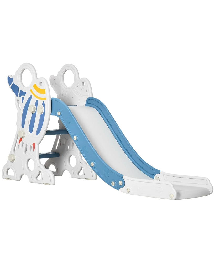 Qaba Toddler Slide Indoor for Kids 1.5-3 Years Old, Space Theme Climber Slide Playset