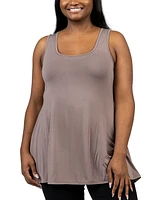 24seven Comfort Apparel Plus Size Sleeveless Tunic Tank Top