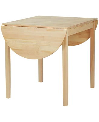 Homcom 55" Wood Kitchen Table, Drop Leaf Tables for Small Spaces, Natural