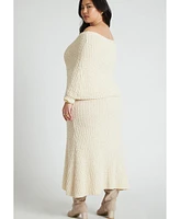 Eloquii Plus Size Off The Shoulder Maxi Sweater Dress