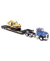 Diecast Masters 1/87 Caterpillar CT660 Day Cab with Lowboy Trailer & L Hydraulic Excavator