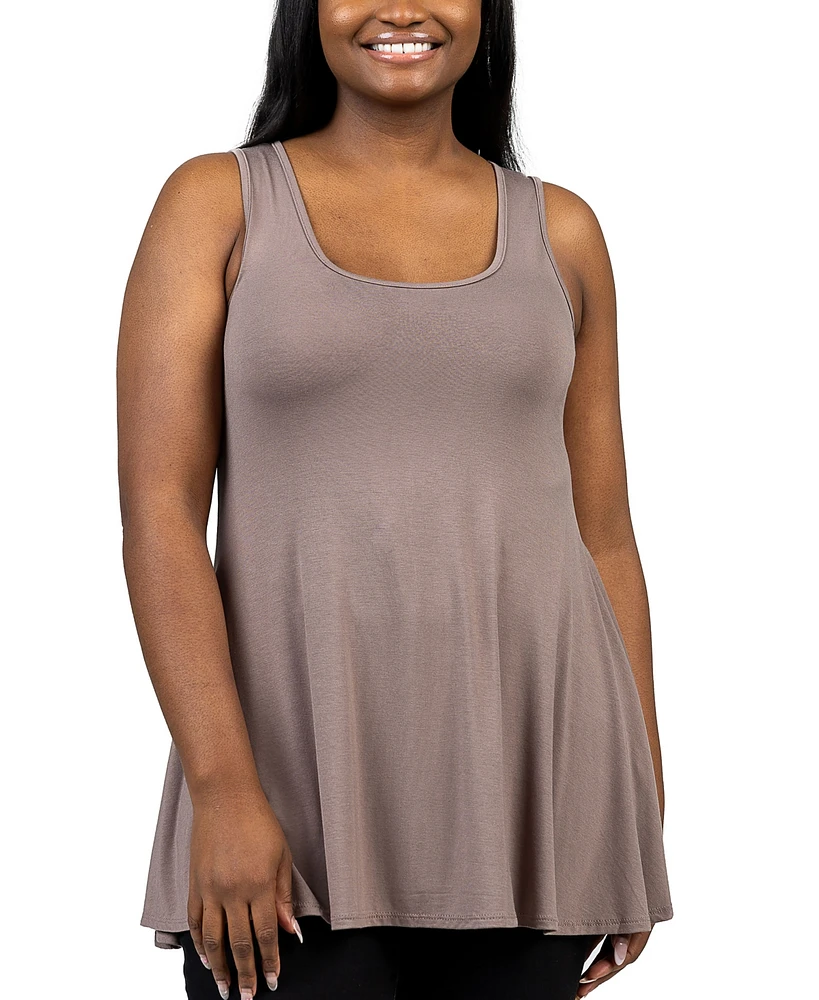 24seven Comfort Apparel Plus Size Sleeveless Tunic Tank Top