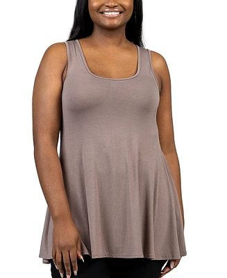 24seven Comfort Apparel Plus Size Sleeveless Tunic Tank Top