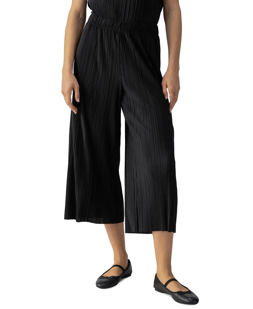 Sanctuary Women's Plisse Pleated Pull-On Culotte Pants