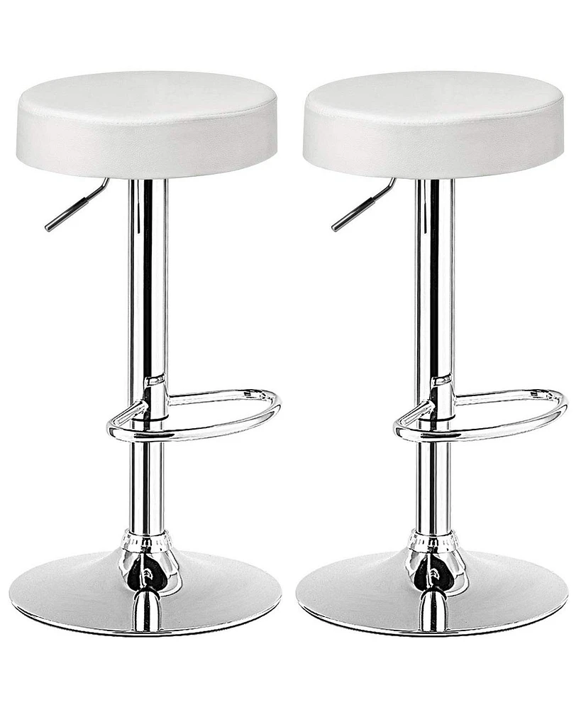 Sugift Set of 2 Adjustable Swivel Round Bar Stool Pub Chairs