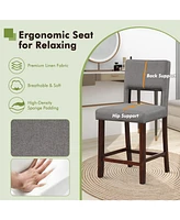 Sugift 2 Piece Bar Chair Set with Hollowed Back and Rubber Wood Legs