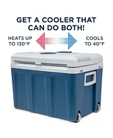 Ivation Electric Cooler & Warmer, 45 L Portable Cooler w/Wheels - Blue