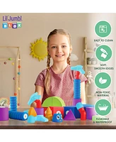 Lil' Jumbl Blox Foam Magnetic Building Blocks Play Set