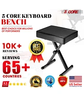 5 Core Adjustable Black Keyboard Bench 18.5-21.2 In Heavy Duty Piano Stool Thick And Padded Stools - Kbb Blk Hd