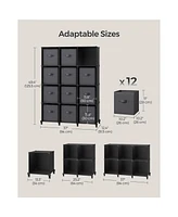 Slickblue Cube Storage Organizer with Boxes, Customizable Shape, Bedroom, Living Room-12 Cubes