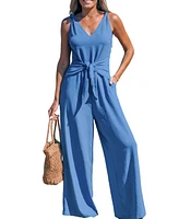 Cupshe Women's Royal Blue Tie Waist Jumpsuit