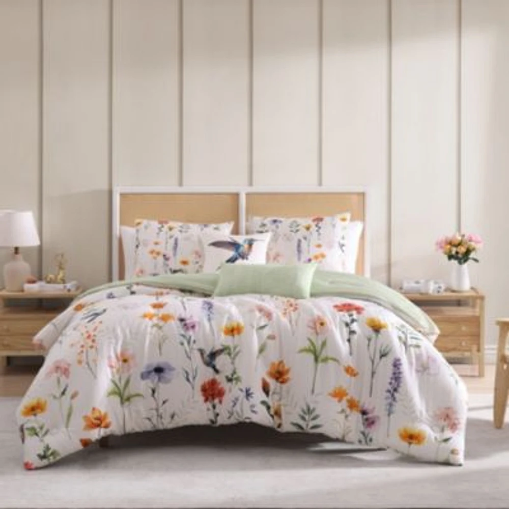 Bebejan Fresh Cut Flowers 5 Piece Reversible Comforter Set