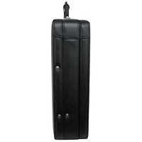 Alpine Swiss Expandable Leather Attache Briefcase Combination Locks Hard Case