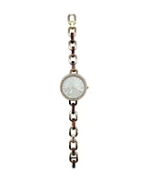 Olivia Pratt Black Bracelet Style Metal and Tortoise Women Watch