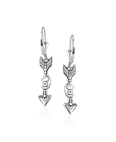 American West Jewelry Sterling Lapis Lazuli Gemstone Arrow Leverback Earrings