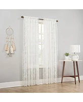 No. 918 Ariella Floral Lace Sheer Rod Pocket Curtain Panel