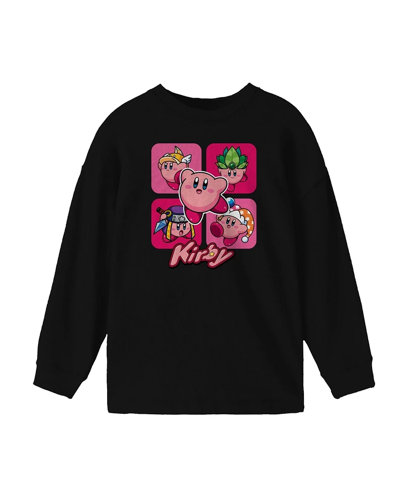 Kirby Boys Ability Panels Black Long Sleeve Shirt