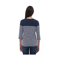 Bench Dna Women's Arian Nautical Stripe 3/4 Tee