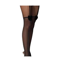 Stems Women's Glitter Tuxedo Bow Tights