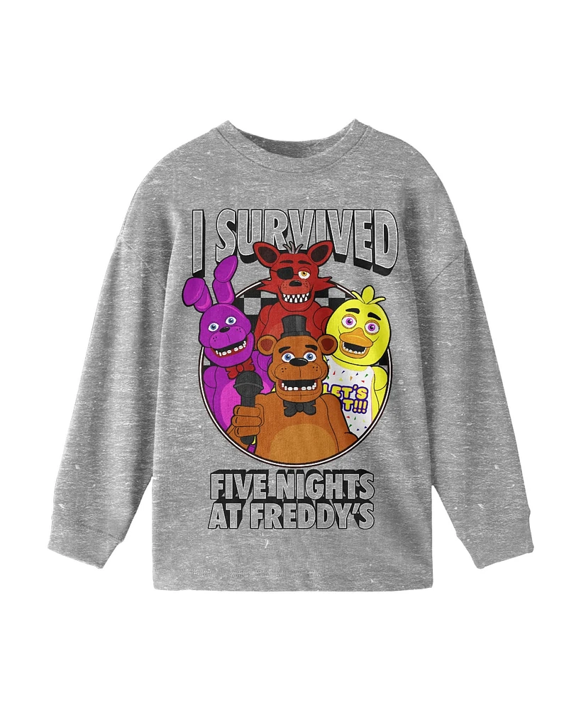 Five Nights at Freddy's Boys I Survived Athletic Heather Long Sleeve Shirt