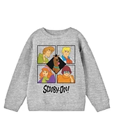 Scooby Doo Boys Mystery Inc Group Art Athletic Heather Long Sleeve Shirt