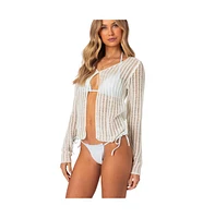 Edikted Women's Cayla Sheer Knit Cardigan