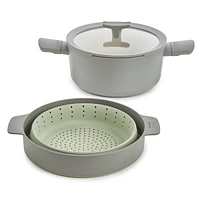 BergHOFF Balance 3Pc Non-stick Ceramic Steamer Set, Recycled Aluminum