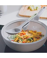 BergHOFF Balance 4Pc Non-stick Ceramic Stockpot and Wok Pan Set, Glass Lids, Recycled Aluminum