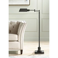 Jenson Traditional Farmhouse Adjustable Pharmacy Floor Lamp Standing Base Swing Arm 54" Tall Dark Bronze Metal Bright Downward Light for Living R