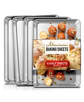 Non-stick Aluminum Baking Sheet - Half Sheet 18" x 13" x 1" - 4 Pack