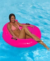 Northlight 43" Pink Bubble Seat Inflatable Swimming Pool Float