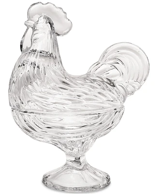 Godinger Harvest Rooster Covered Glass Crystal Box