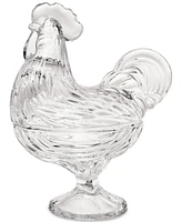 Godinger Harvest Rooster Covered Glass Crystal Box