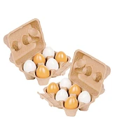 Kaplan Early Learning Bigjigs Toys Dozen Realistic Eggs - 2 Cartons of 6 Eggs - Assorted pre